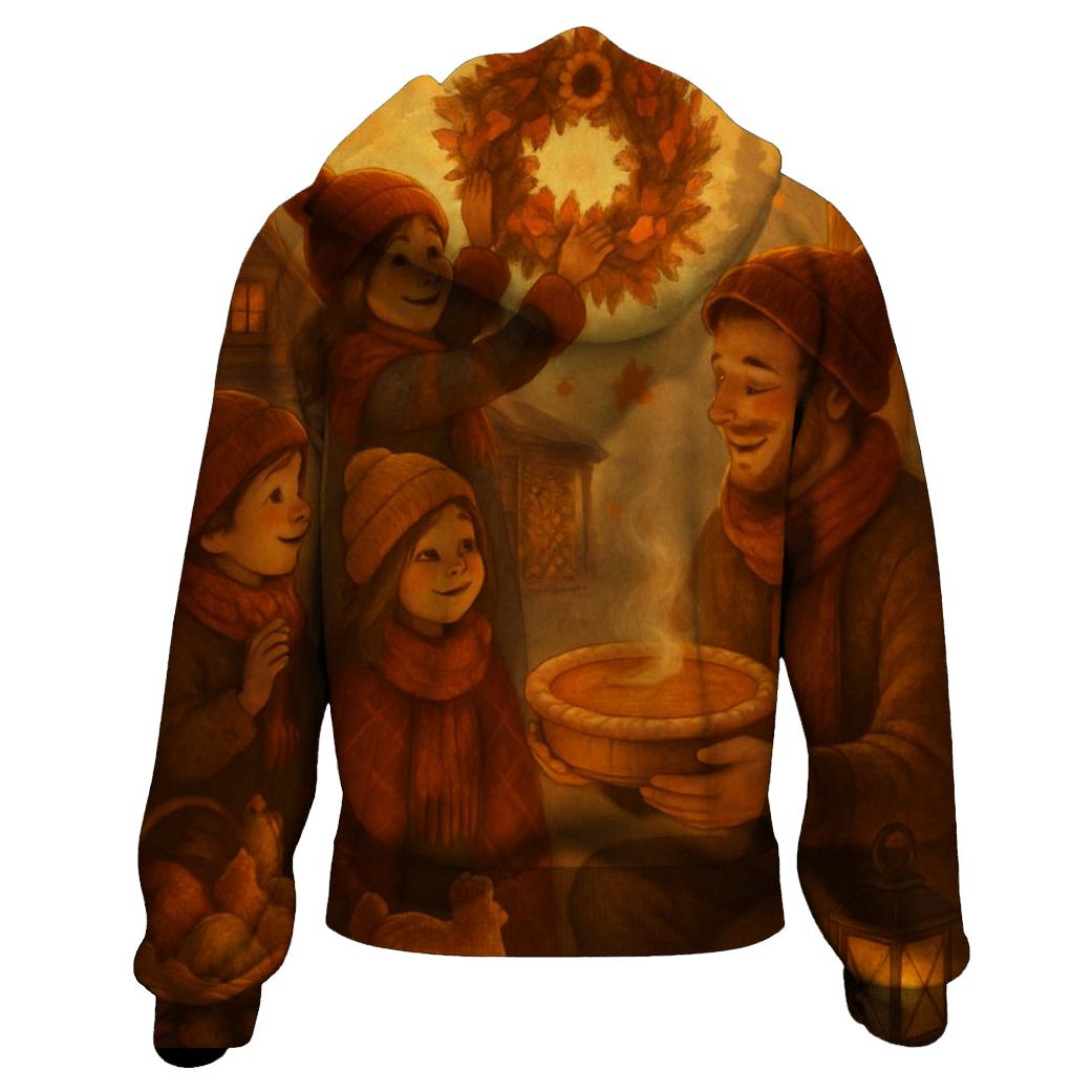 Lanternlit Harvest Cabin Welcome printed hoodies