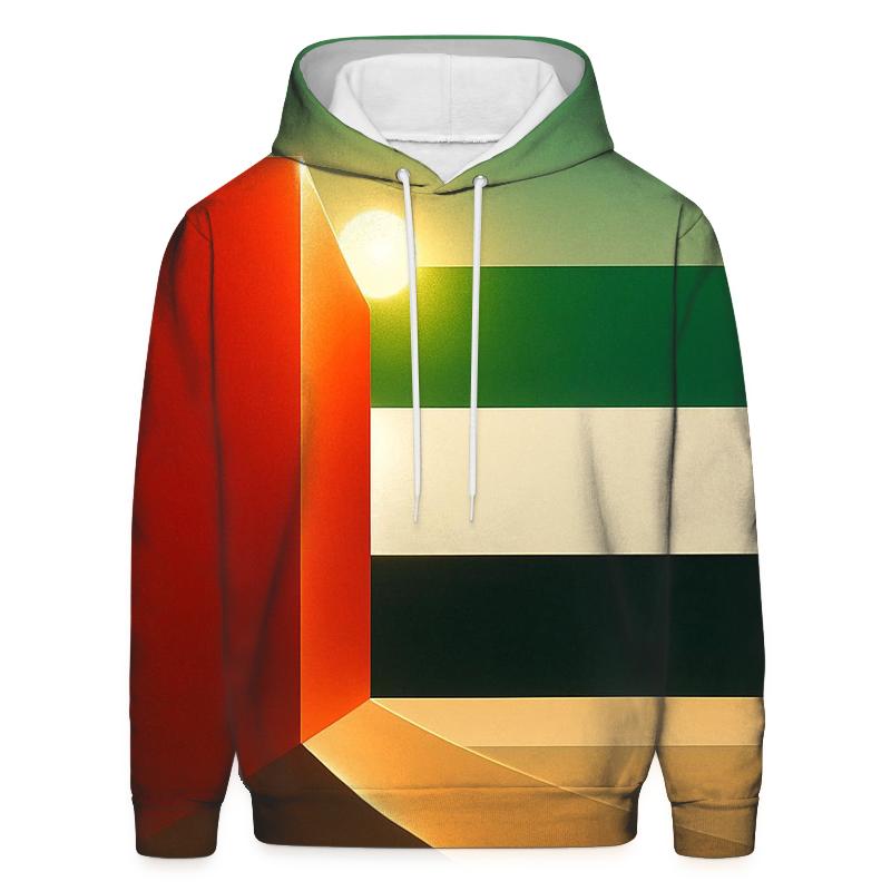 Golden Desert Geometry Of United Arab Emirates premium hoodies
