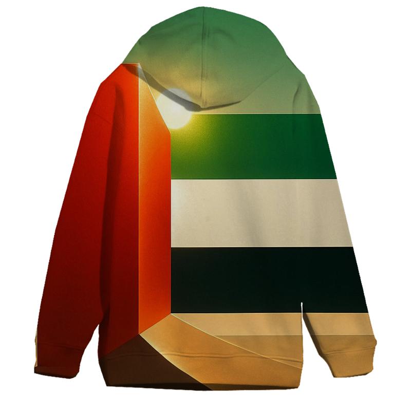 Golden Desert Geometry Of United Arab Emirates premium hoodies