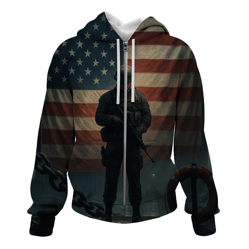 Harbor Vigil Under The Stars And Stripes graphic hoodies