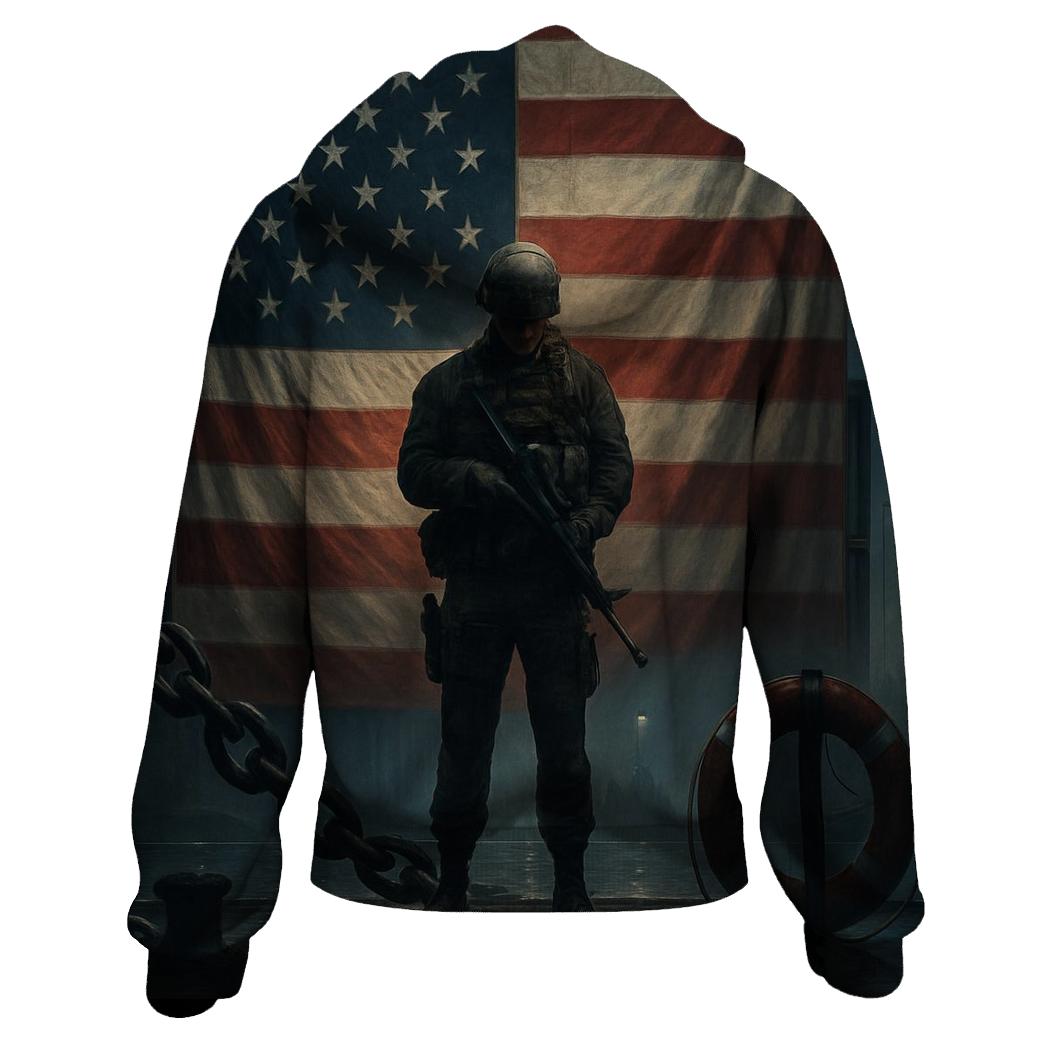 Harbor Vigil Under The Stars And Stripes graphic hoodies