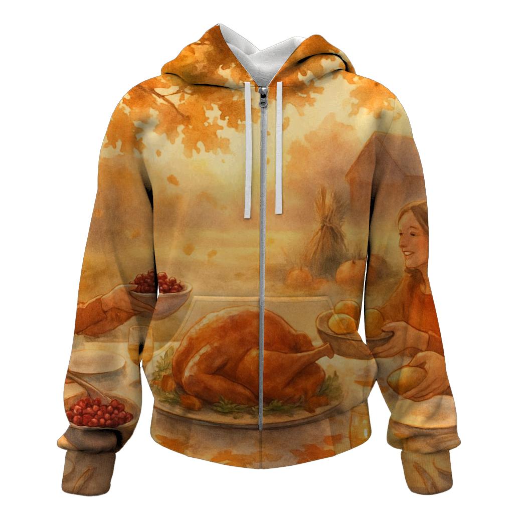 Autumn Feast Under A Sunbeam Canopy printed hoodies