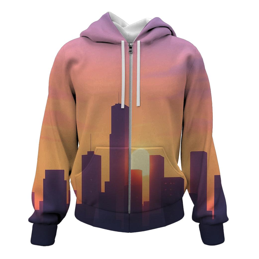 Skyglass City Afterglow zip-up hoodies