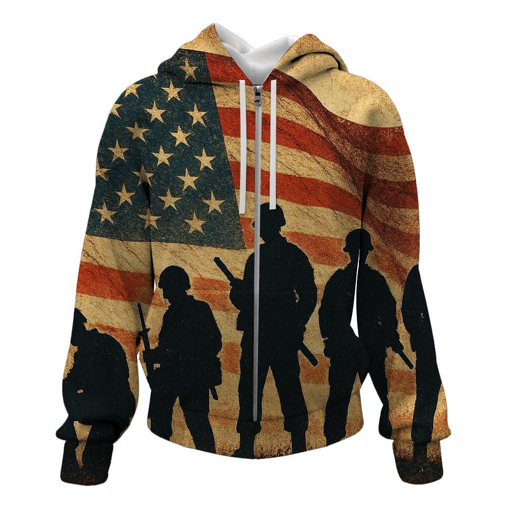 Vintage Battlefield Silhouette Banner printed hoodies