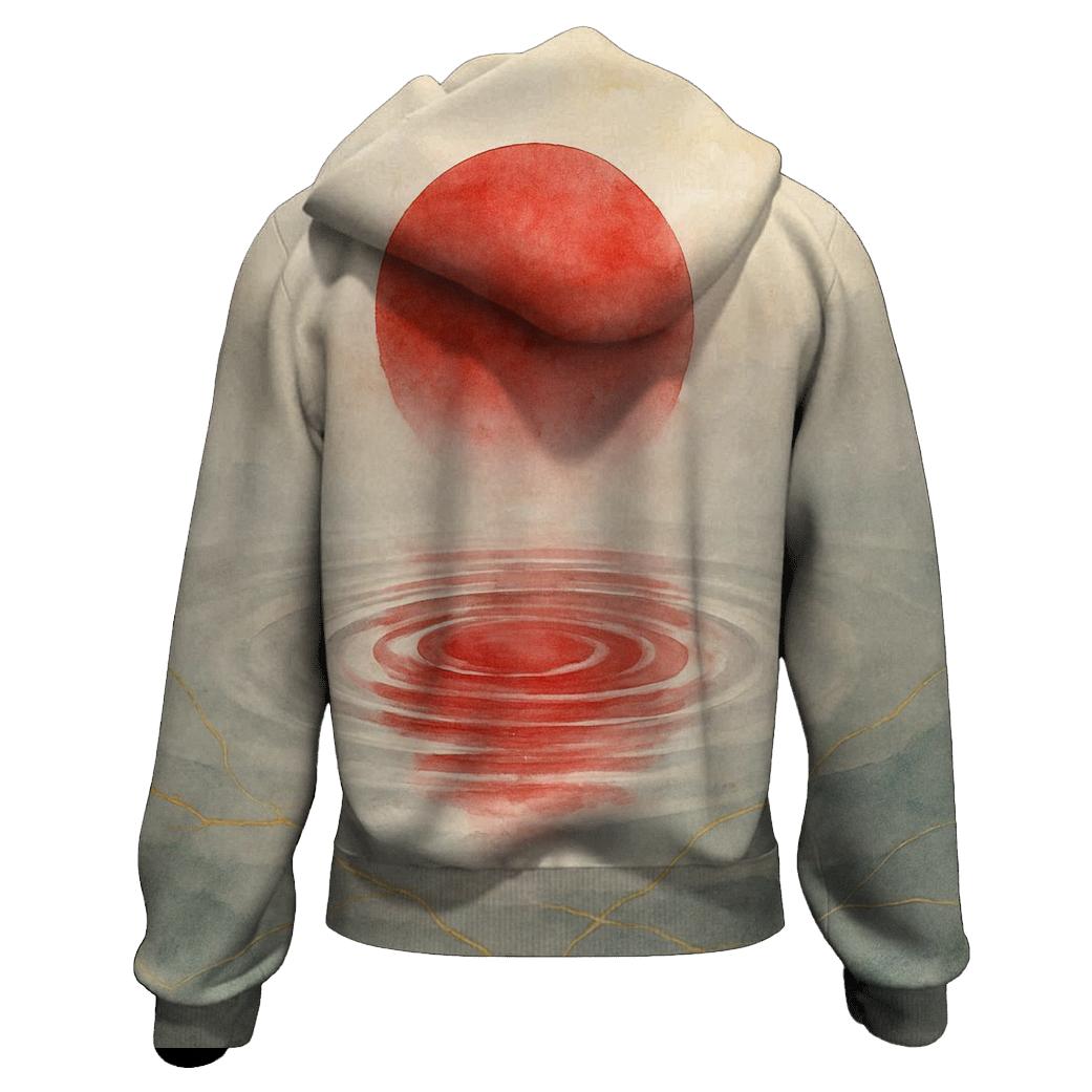 Kintsugi Wave Banner Of Japan printed hoodies