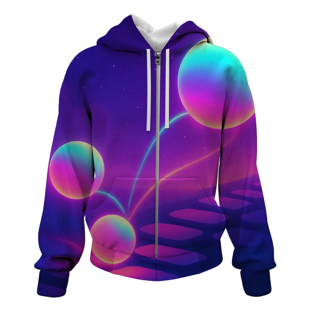 Neon Orbit Playground hoodie styles