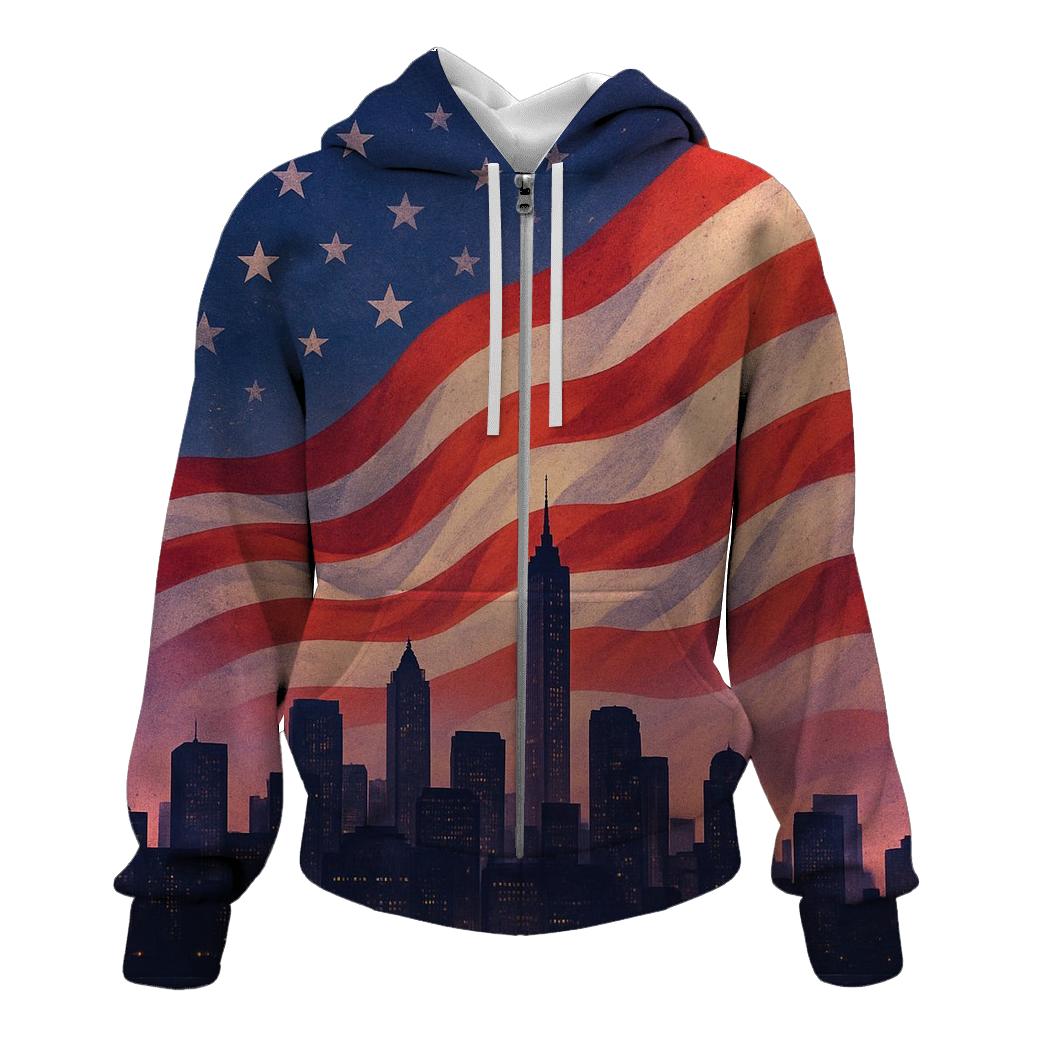 Skyline Flag Horizon Merge zip-up hoodies