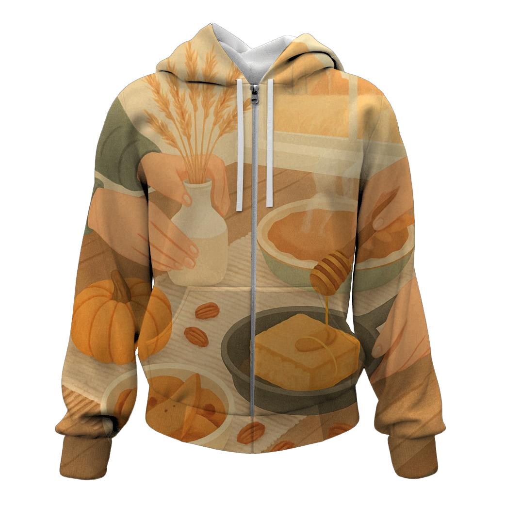 Farmhouse Morning Gratitude Spread printed hoodies