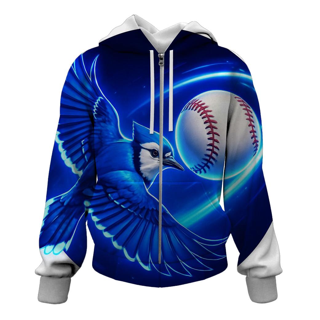 Electric Flight Trail Blue Jays In Orbit custom hoodies