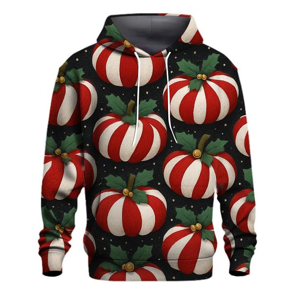 Candy Cane Knit Pumpkin Tessellation On Charcoal Background graphic hoodies