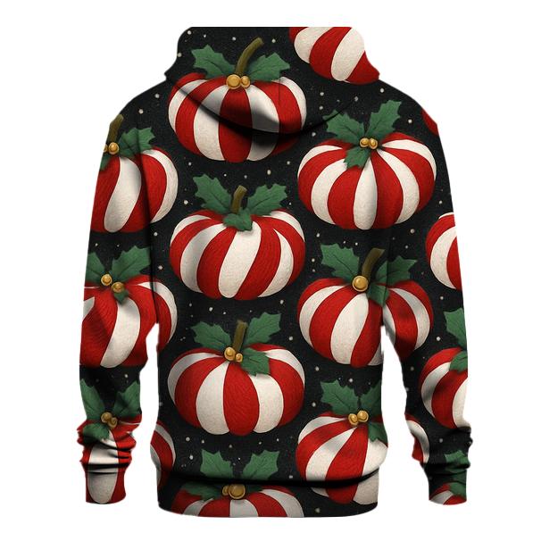 Candy Cane Knit Pumpkin Tessellation On Charcoal Background graphic hoodies