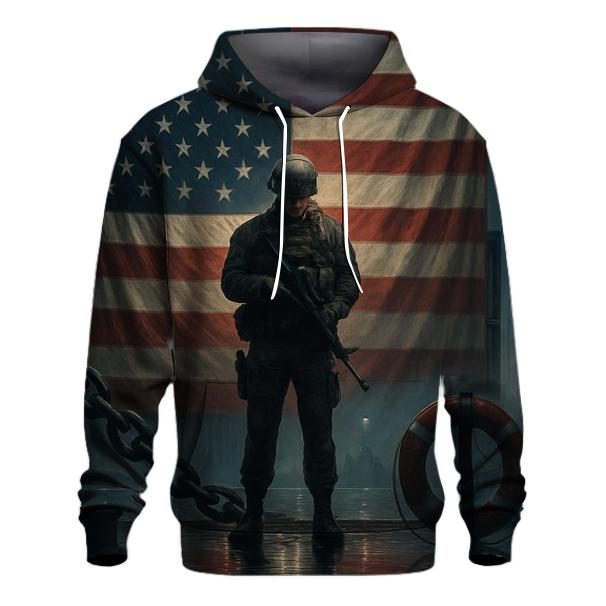 Harbor Vigil Under The Stars And Stripes printed hoodies