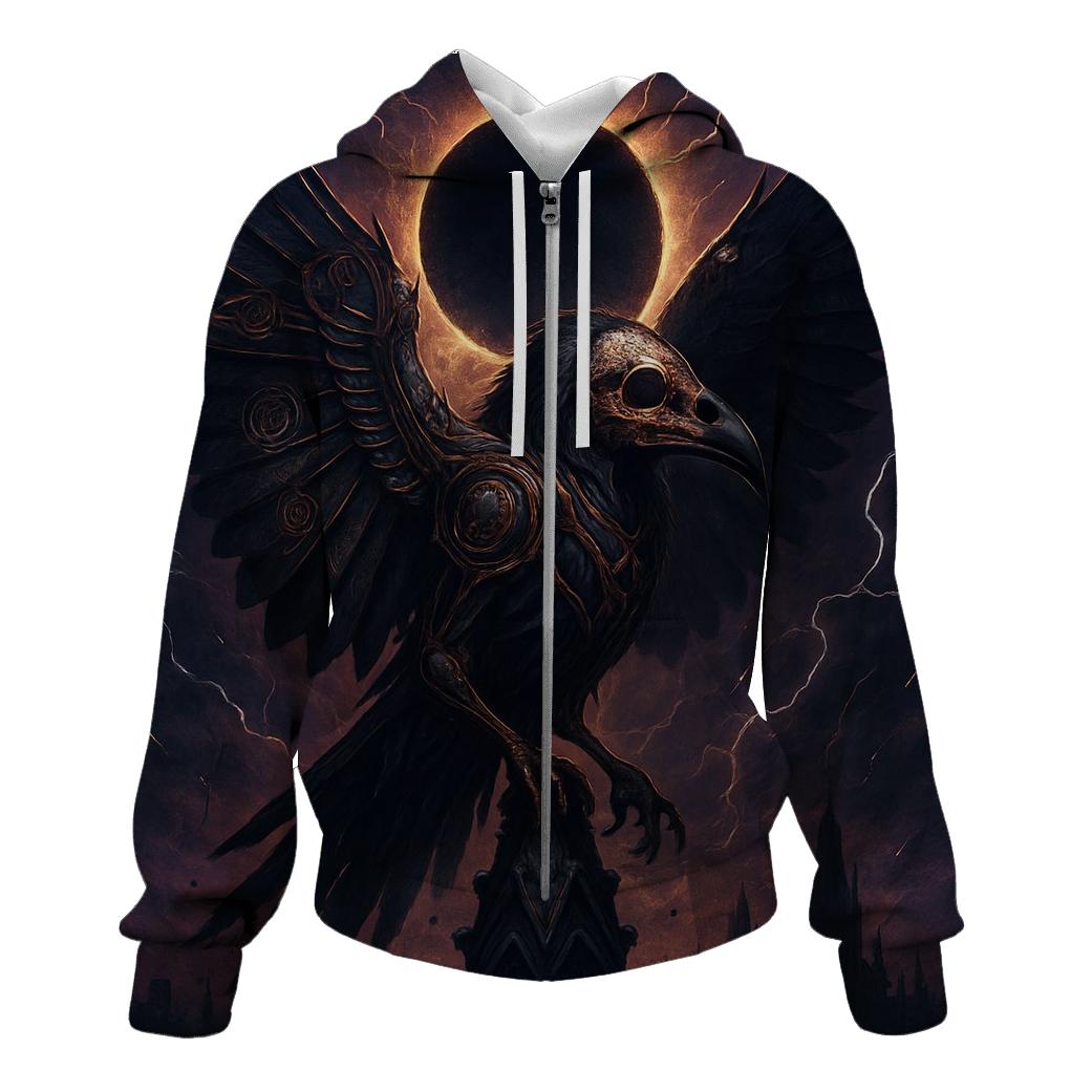 Raven Of The Copper Eclipse embroidered hoodies