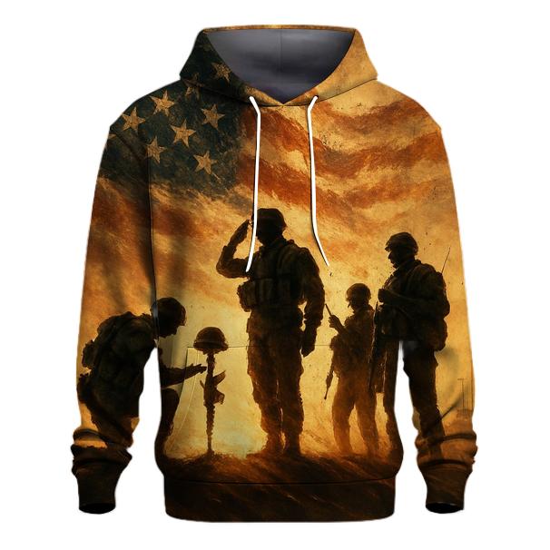 Desert Oath Beneath A Torn Banner Sky embroidered hoodies