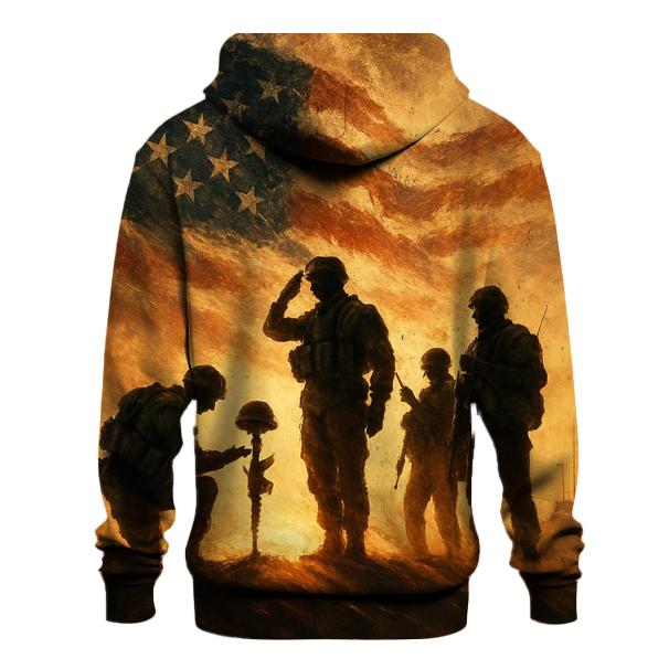 Desert Oath Beneath A Torn Banner Sky embroidered hoodies