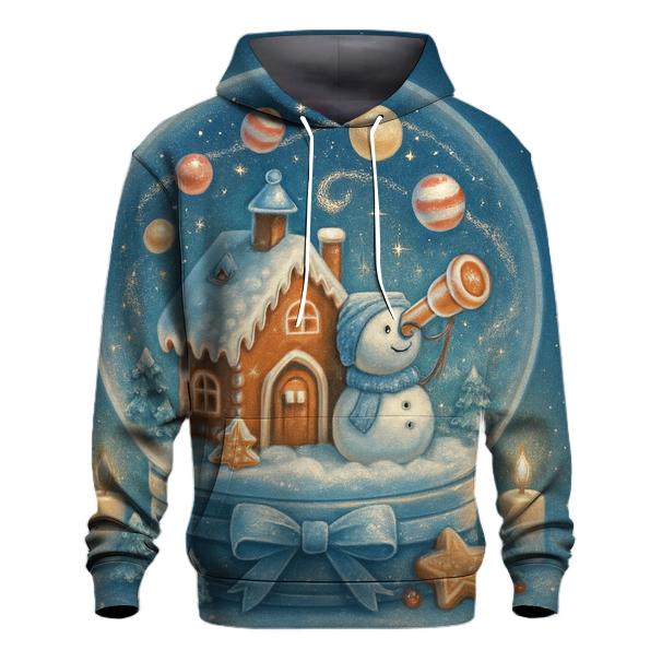 Gingerbread Observatory Snow Globe graphic hoodies