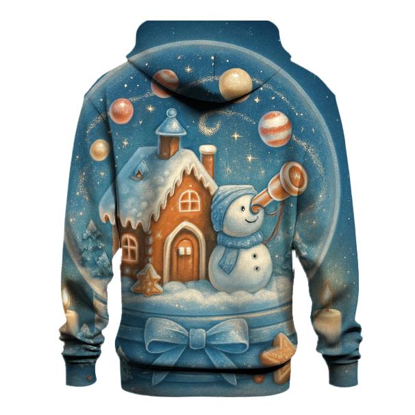 Gingerbread Observatory Snow Globe graphic hoodies