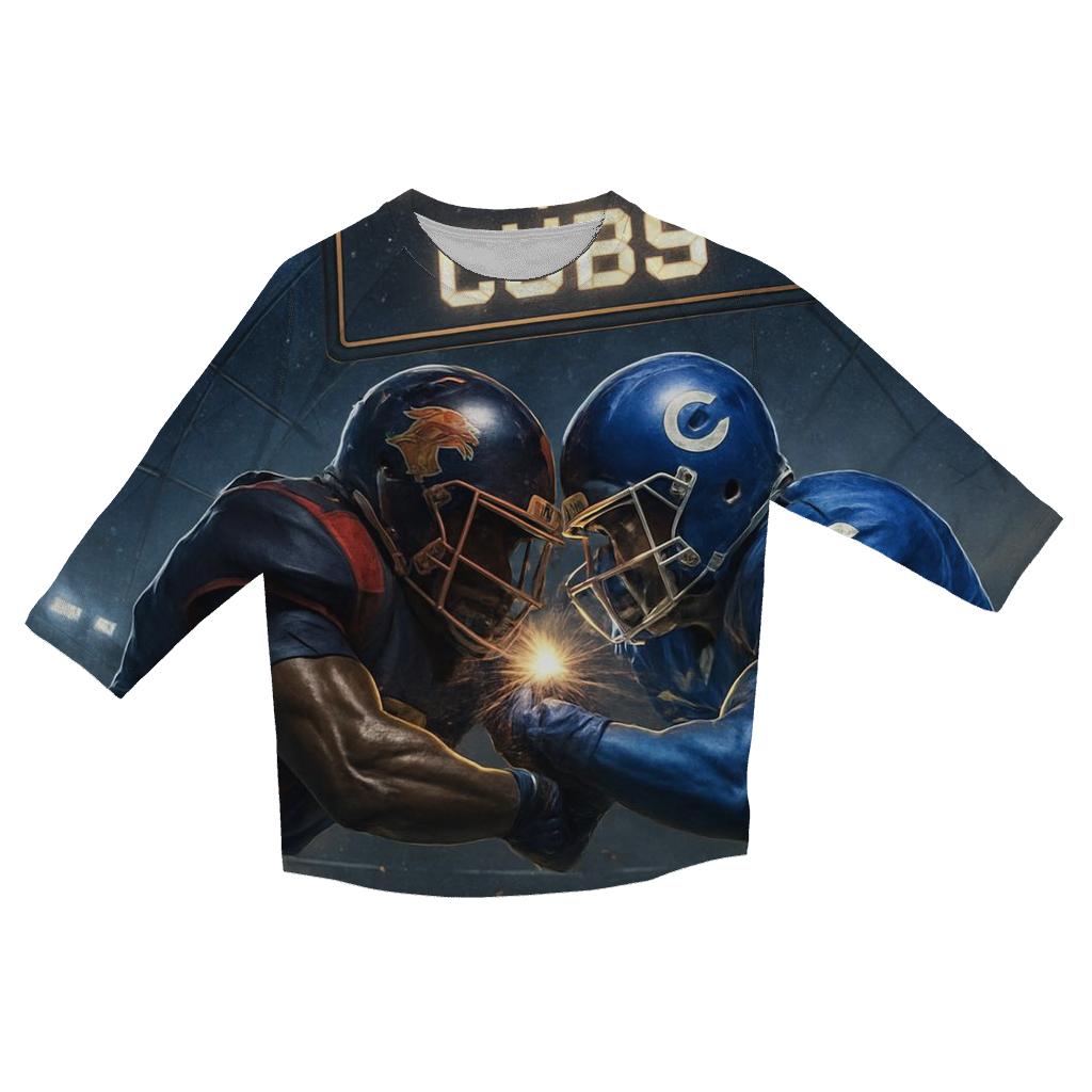 Astro Helmet Clash Braves Versus Cubs casual three quarter sleeve shirts