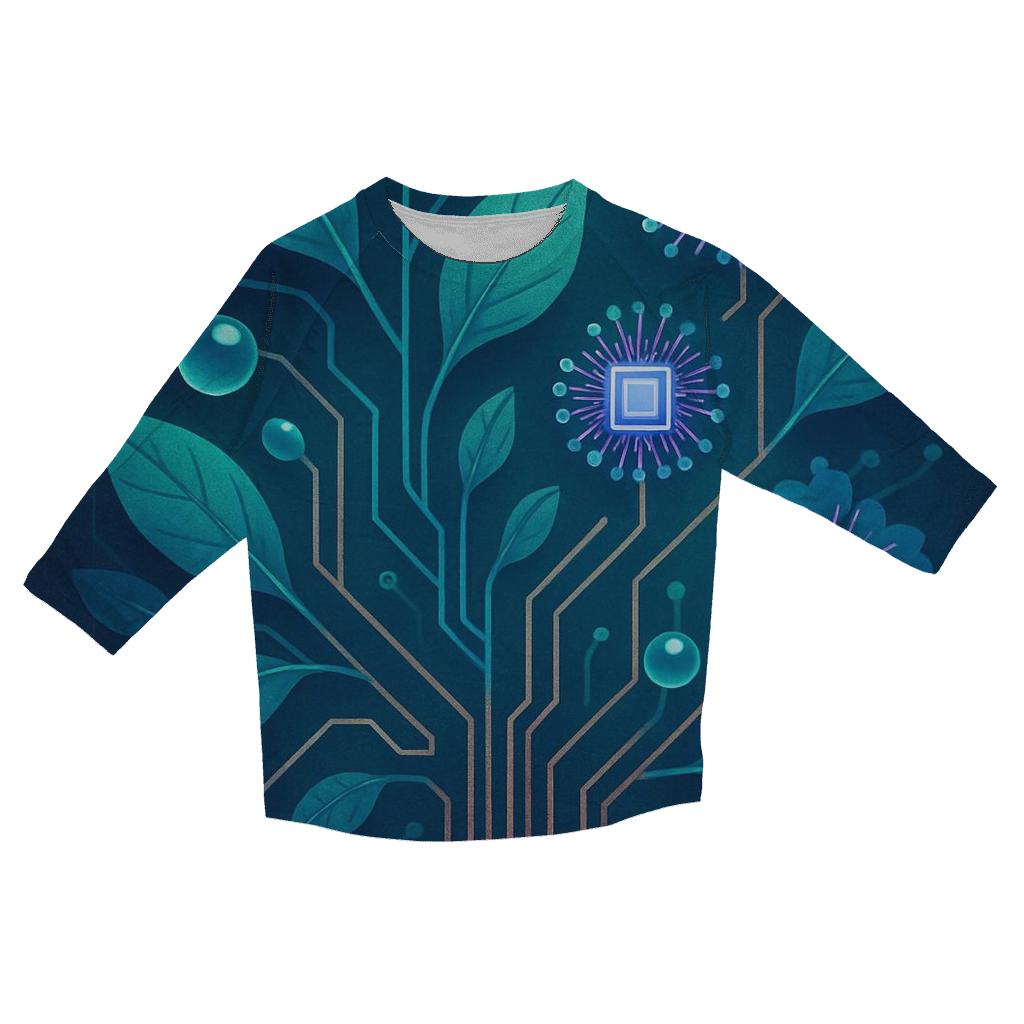Aurora Circuit Garden stylish quarter sleeve tops