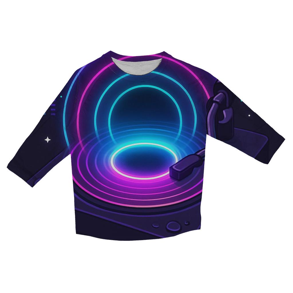 Neon Turntable Portal casual three quarter sleeve shirts