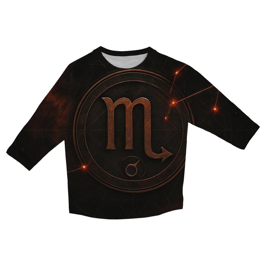 Scorpio Mars Retrograde Talisman Design trendy 3/4 sleeve tops