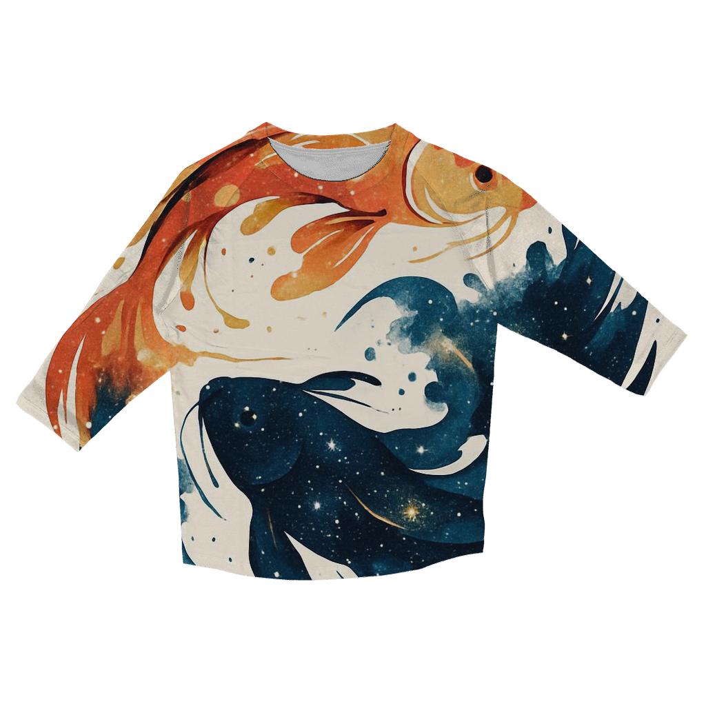 Koi Nebula Ink Splash cotton quarter sleeve shirts
