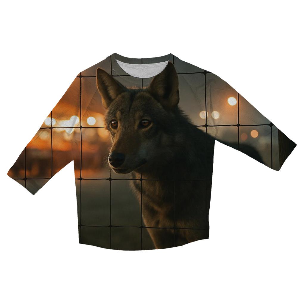 Night Market Fence Line Wolf casual three quarter sleeve shirts