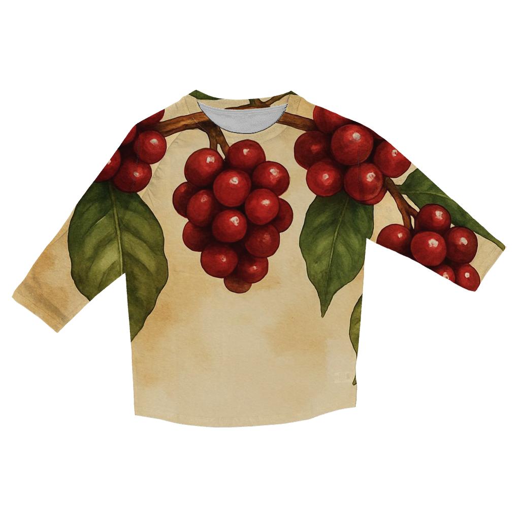 Coffee Cherry Canopy stylish quarter sleeve tops