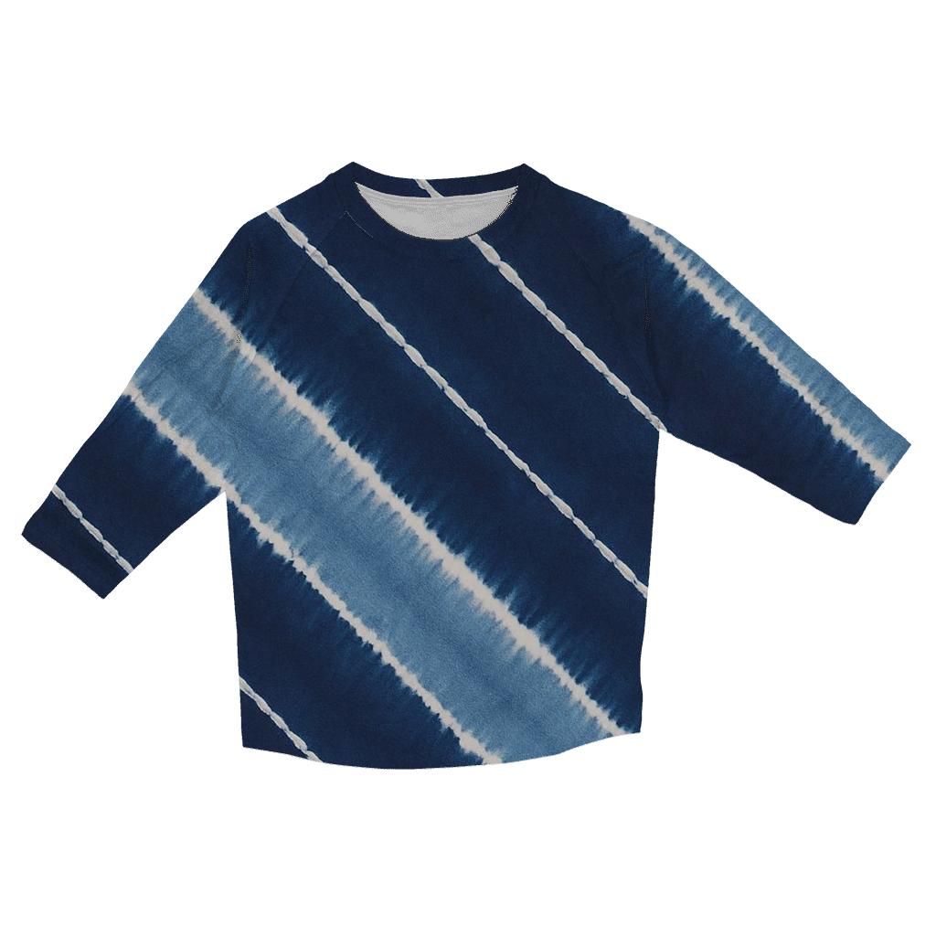 Indigo Arashi Meteor Diagonals fashion 3/4 sleeve shirts