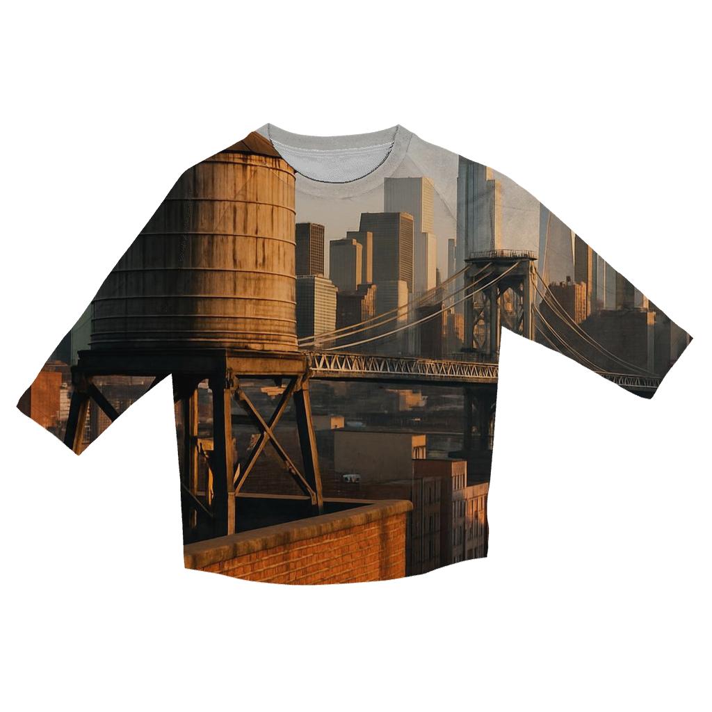 Sunrise Over Chinatown Water Towers fashion 3/4 sleeve shirts
