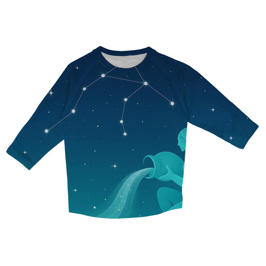 Aquarius Water Bearer Constellation Pour casual three quarter sleeve shirts