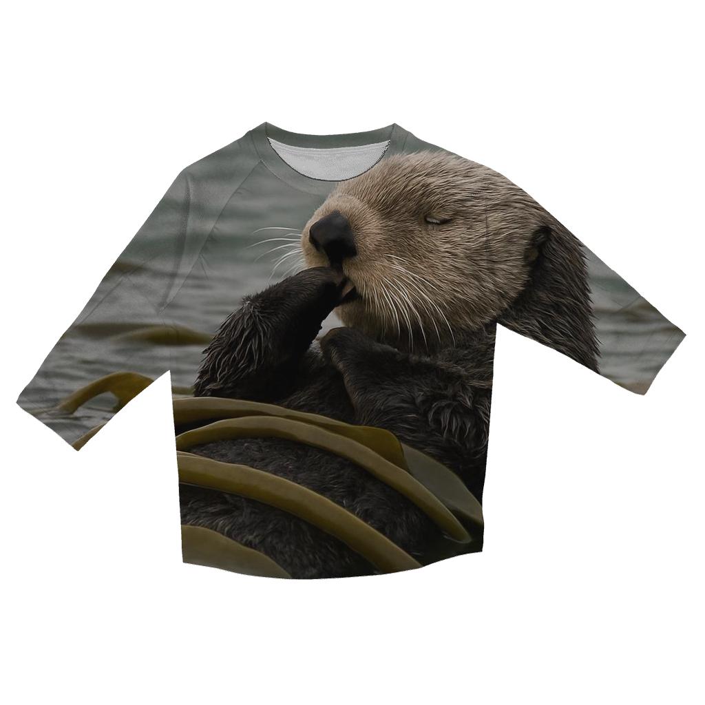 Kelp Veil Sea Otter printed three quarter sleeve shirts