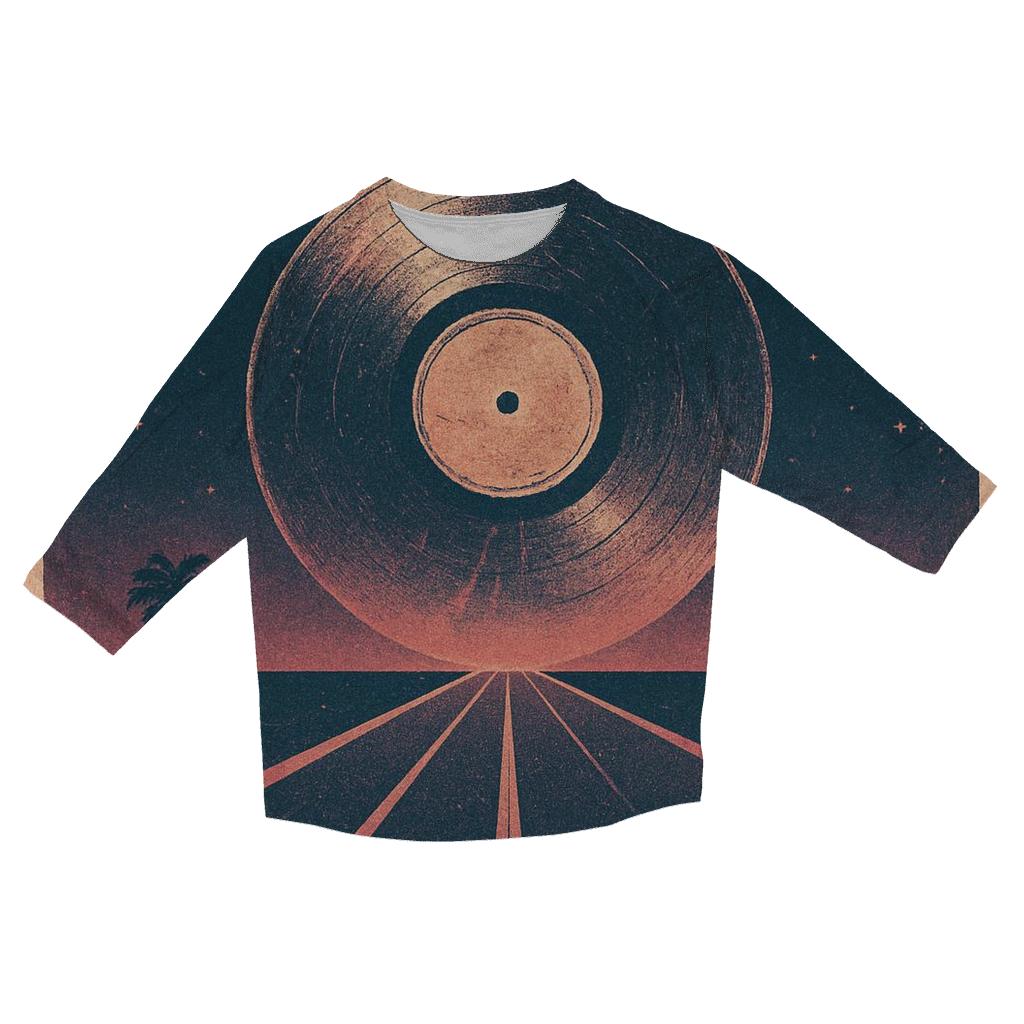 Worn Vinyl Night Drive Poster trendy 3/4 sleeve tops