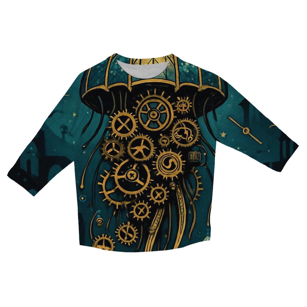 Clockwork Jellyfish Cathedral fashion 3/4 sleeve shirts