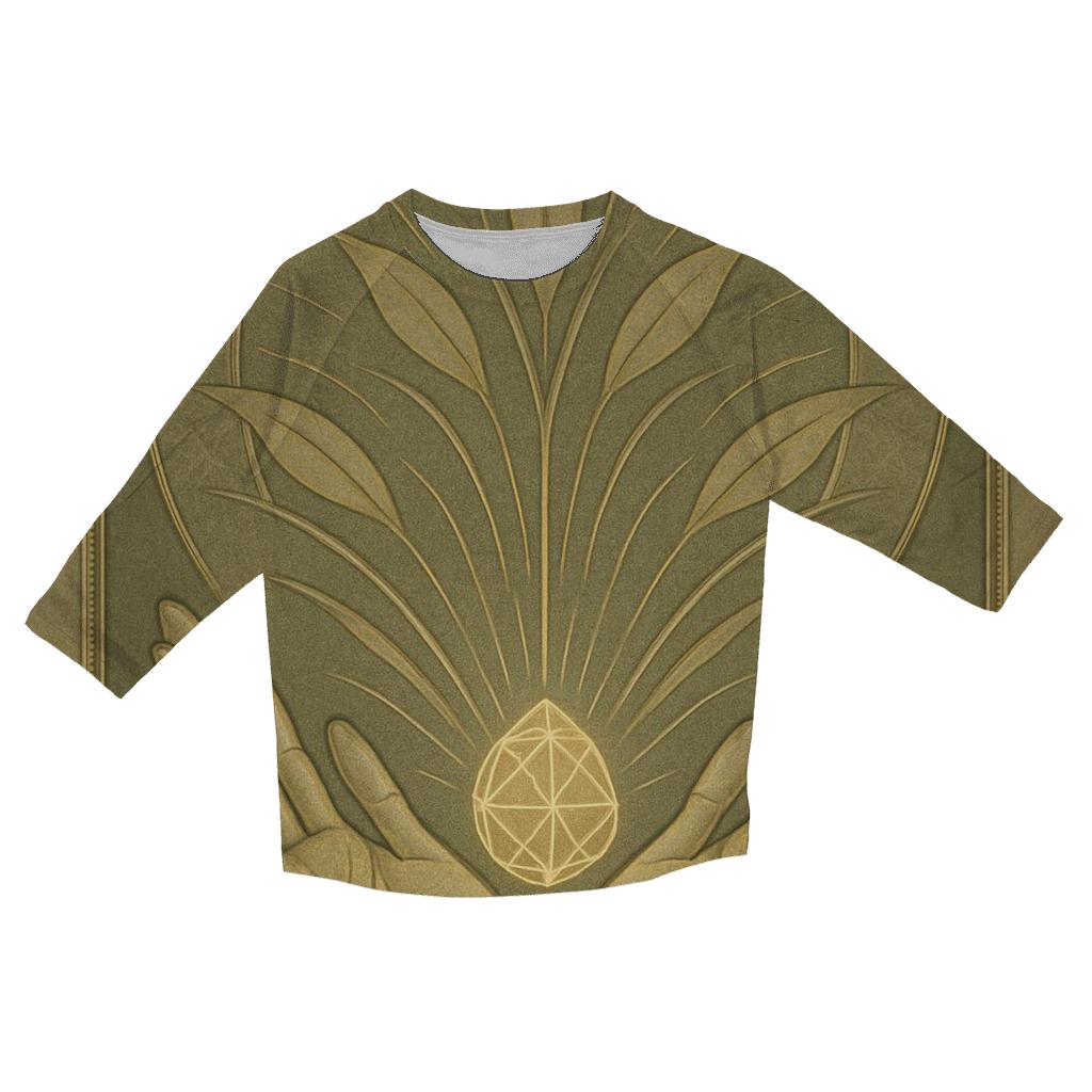 Hands Of Light And Seed Geometry casual three quarter sleeve shirts