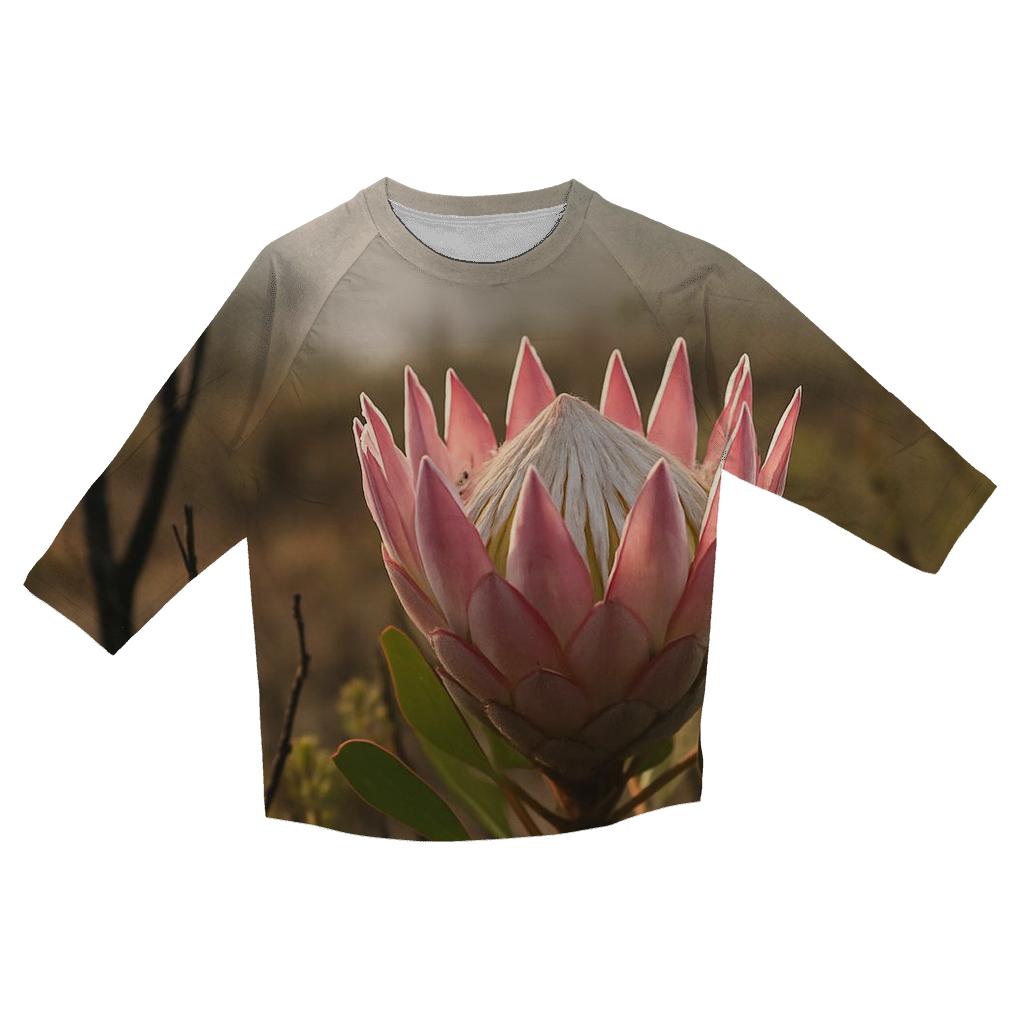 King Protea In Fynbos After A Controlled Burn casual three quarter sleeve shirts