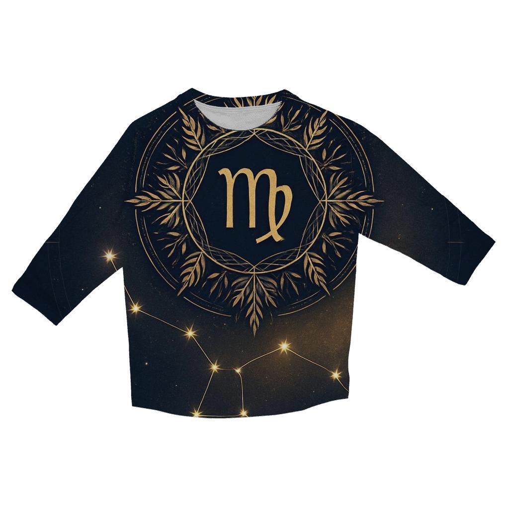 Virgo Harvest Maiden Celestial Mandala designer 3/4 sleeve blouses