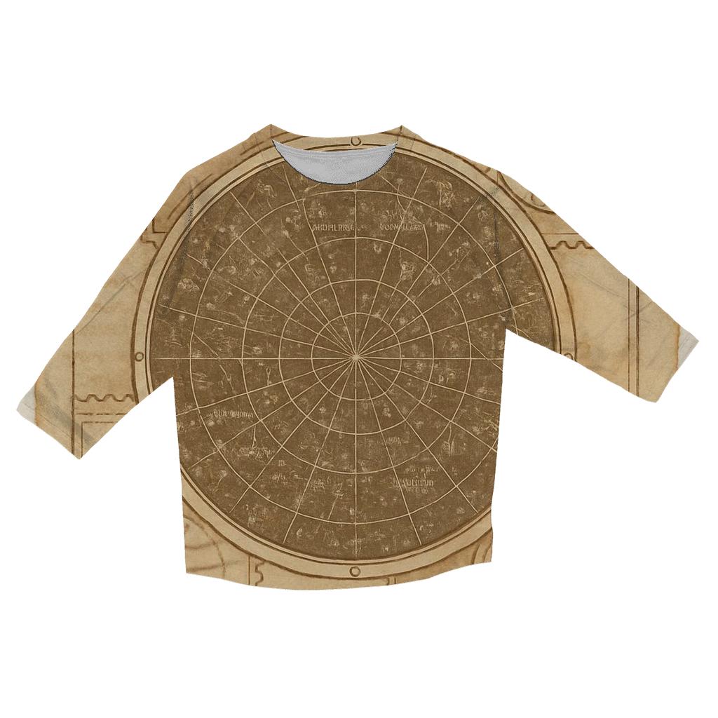 Antique Star Map Postcard Collage trendy 3/4 sleeve tops