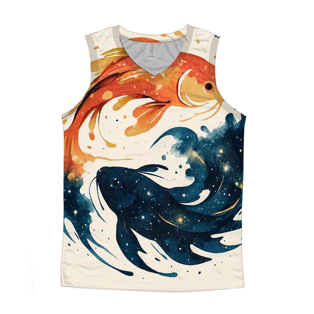 Koi Nebula Ink Splash sports performance tank tops