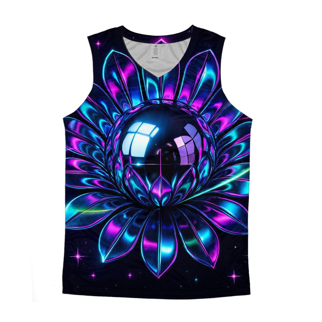 Chrome Orbit Disco Bloom stylish racerback tanks