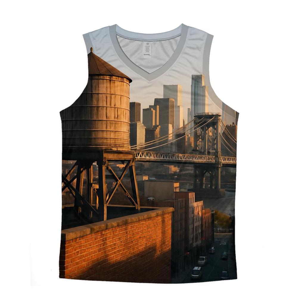 Sunrise Over Chinatown Water Towers trendy fitted tank tops