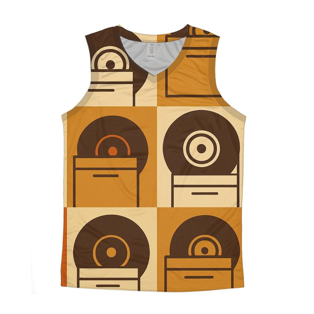 Earth Tone Record Crate Pattern stylish racerback tanks