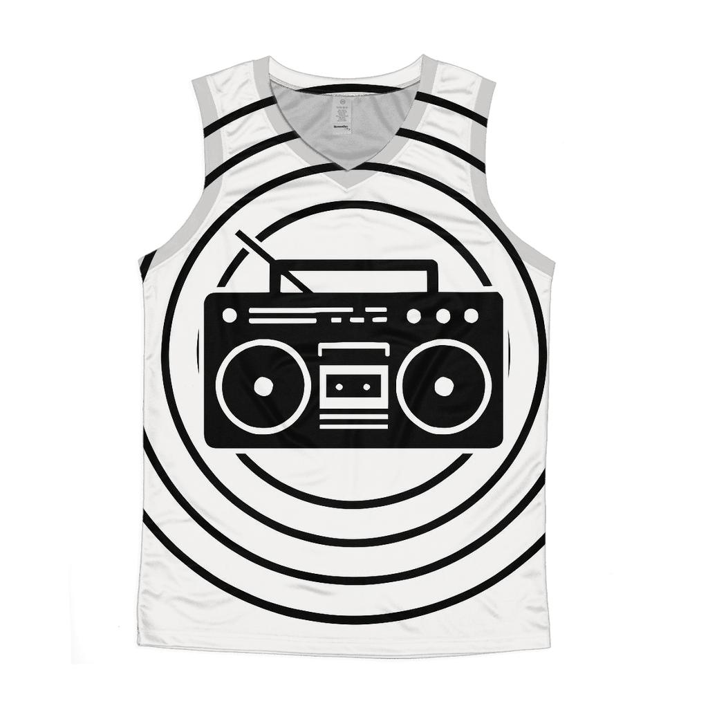 Monochrome Boombox Shadow Cast designer workout tanks