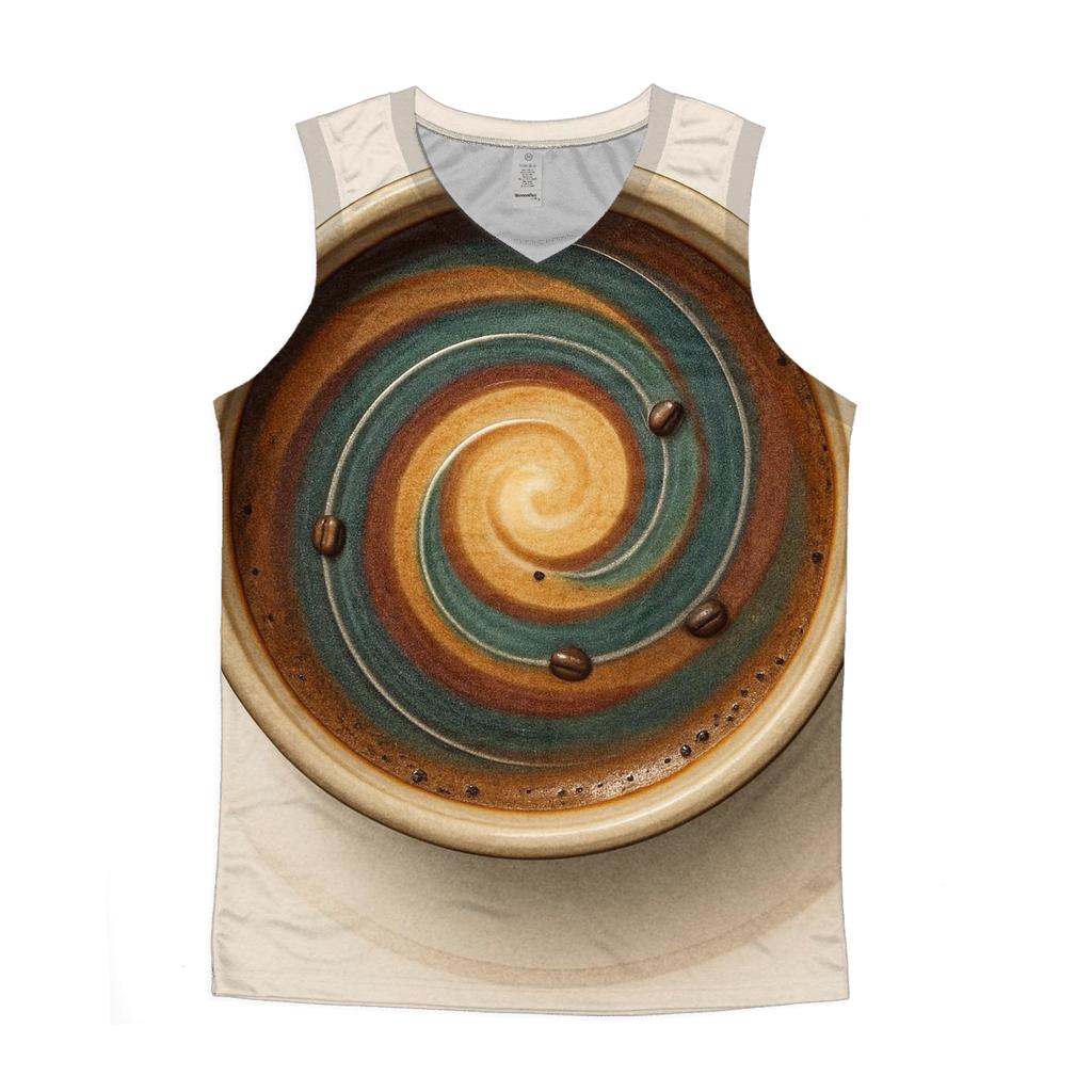Latte Orbit Swirl casual summer tank tops