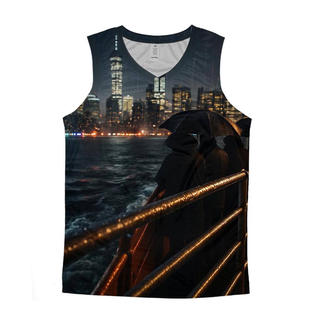 Rainy Night Arrival On The Staten Island Ferry personalized athletic tanks