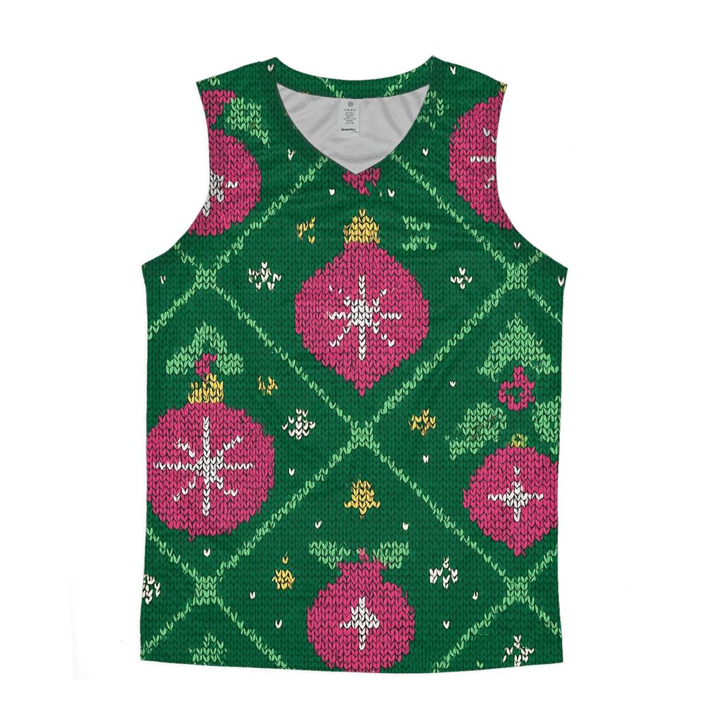 Holly Ornament Firework Lattice Design sports performance tank tops