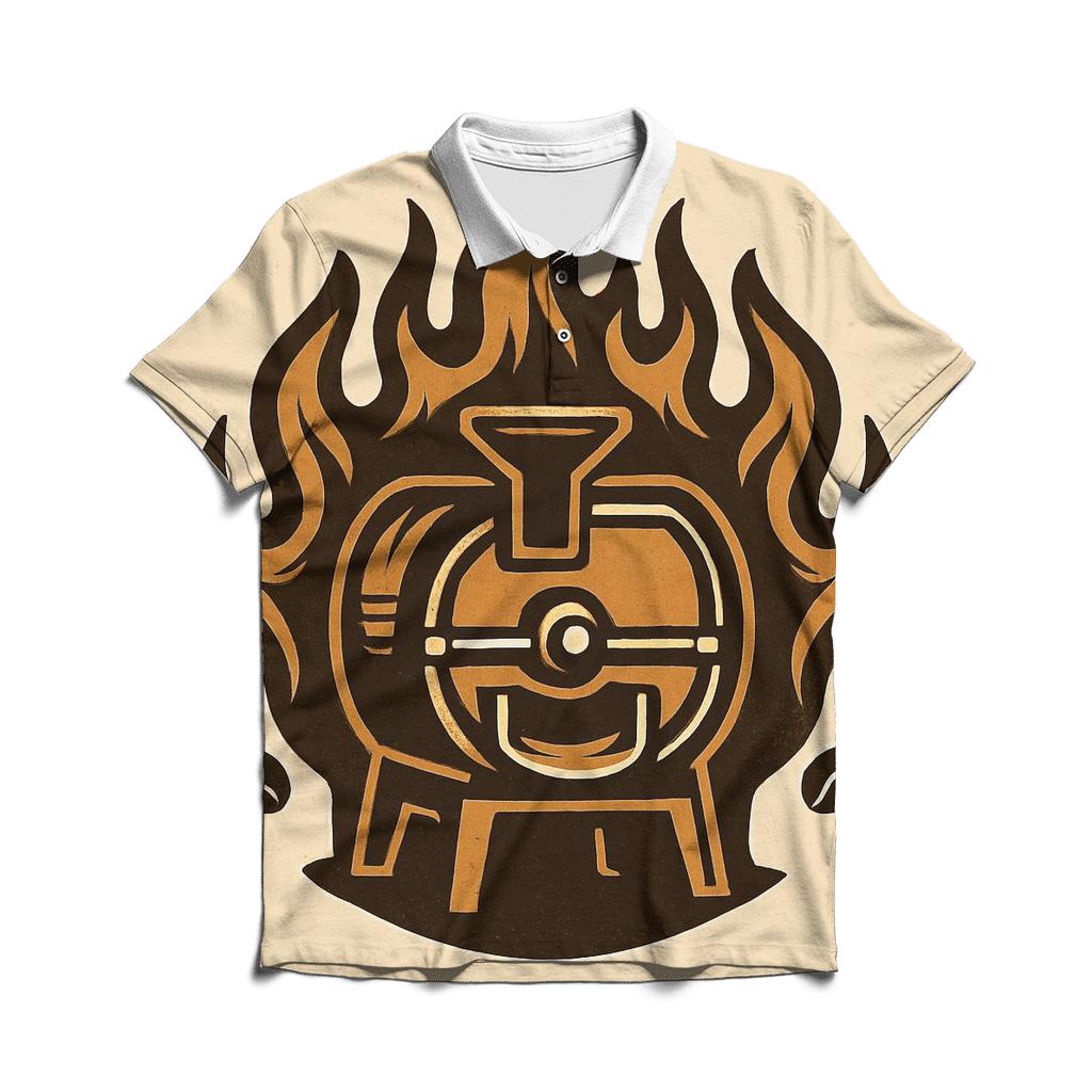 Roaster Flame Crest embroidered polo tops