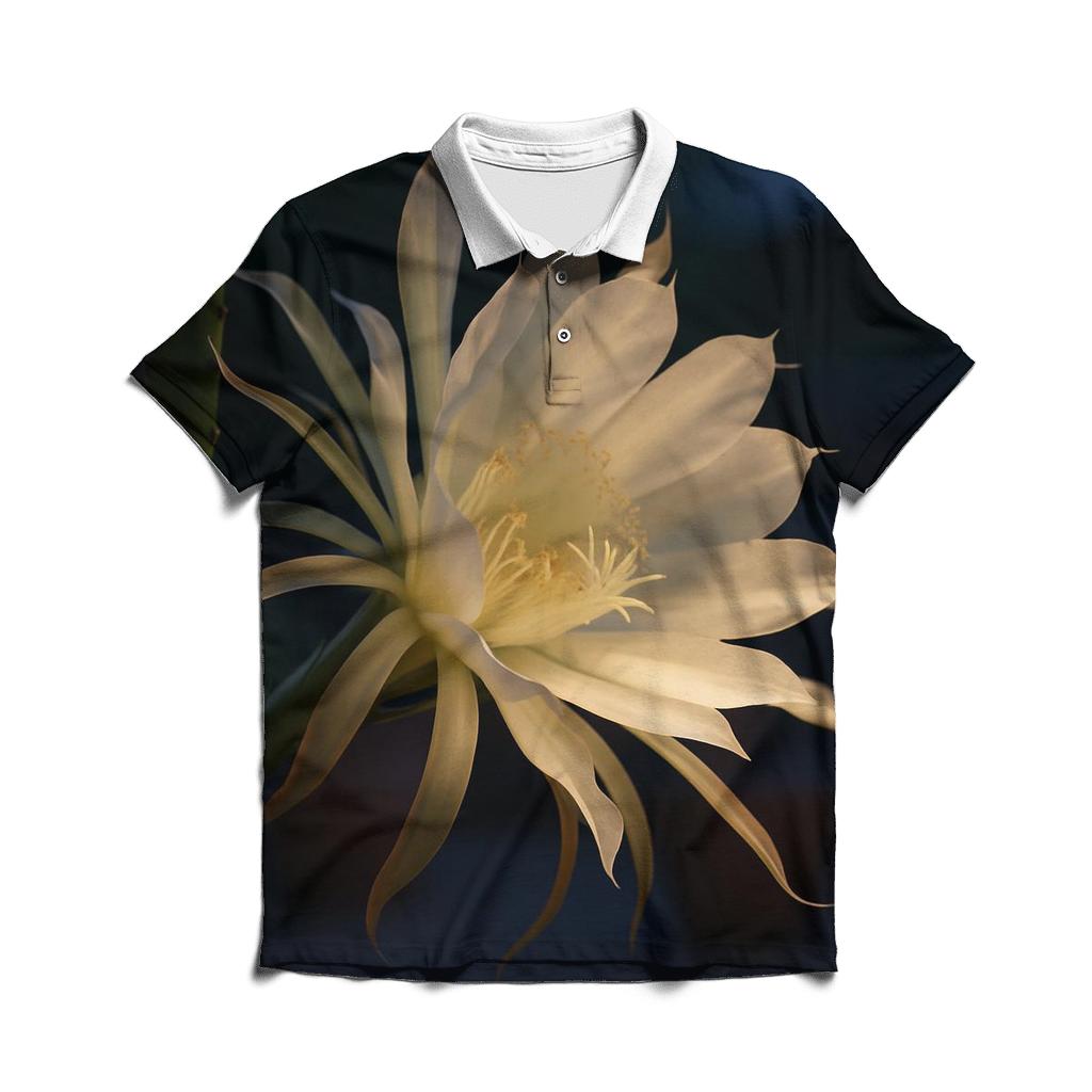 Night Blooming Cereus Before Dawn custom polo shirts