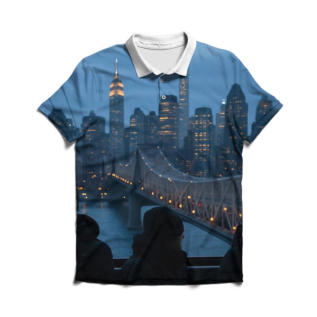 Blue Hour Through The Roosevelt Island Tram casual sports polo shirts