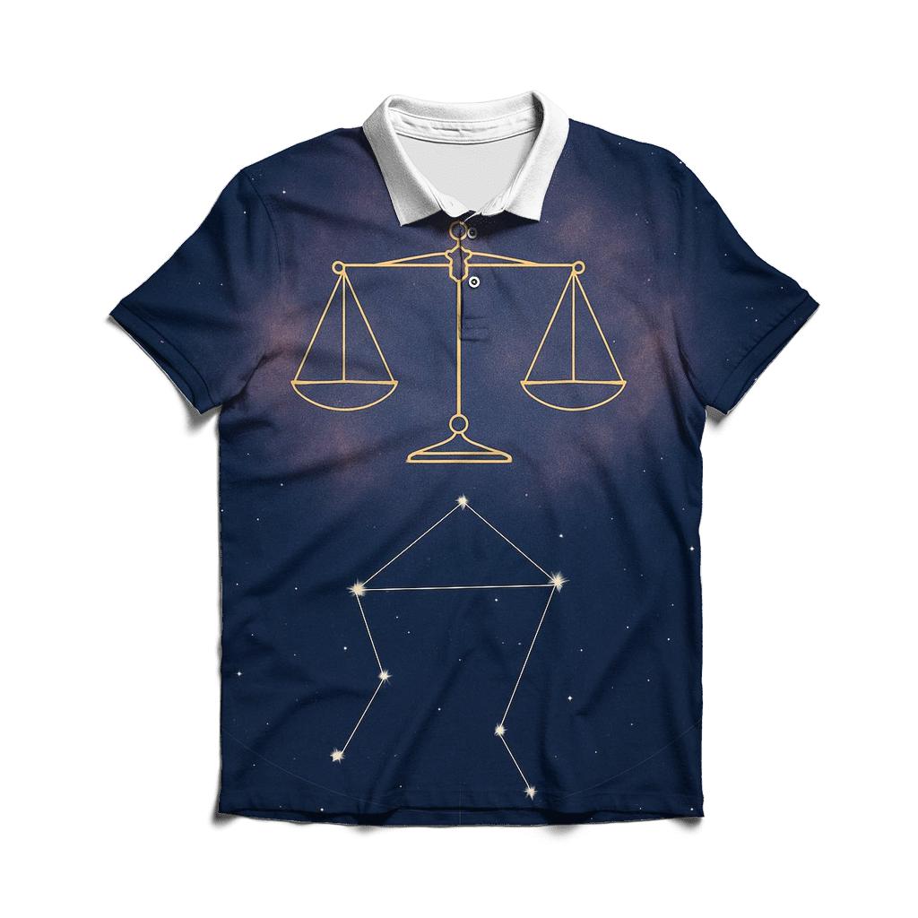 Libra Equinox Balance Star Chart classic pique polos